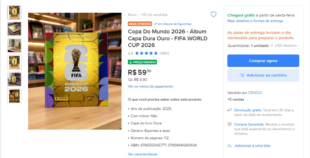Álbum Dourado copa 2026