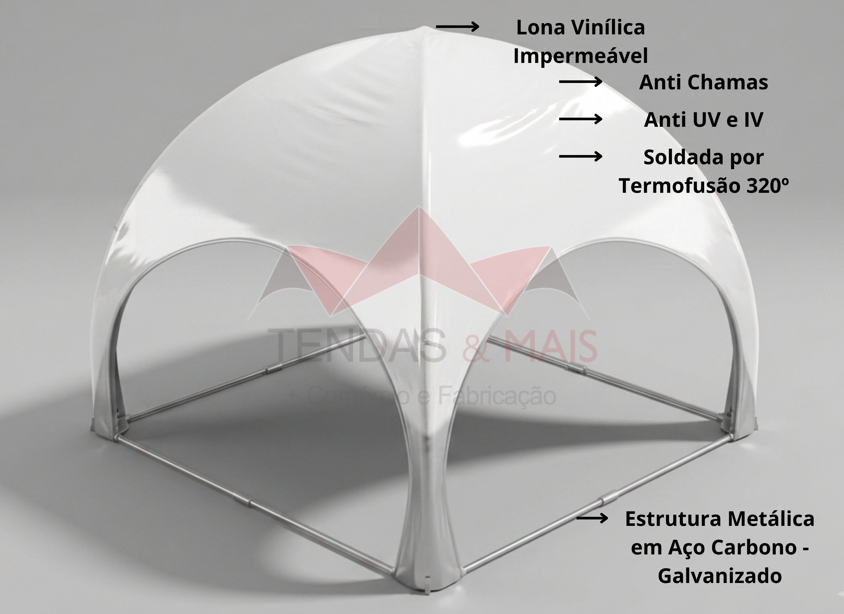Tenda Arco 4x4 Lona Impermeável TD1000 500 micras