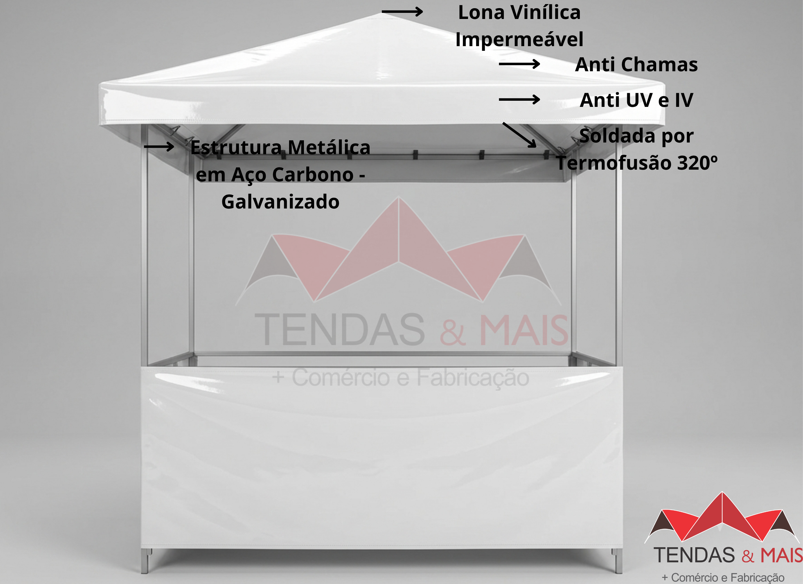 Barra de Feira Lona Impermeável TD1000 500 micras Tendas e Mais